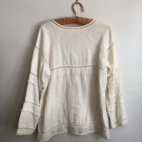 Mango • White Boho Top Large - Picture 5 of 5